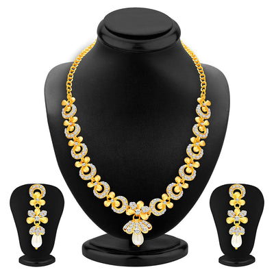 Sukkhi Intricately Gold Plated AD Set of 3 Necklace Set Combo For Women-4