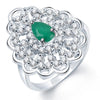 Sukkhi Enchanting Rhodium Plated CZ Emerald Ring