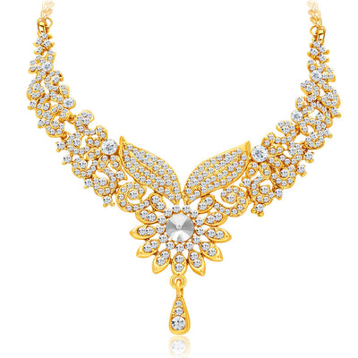 Sukkhi Fabulous Gold Plated AD Necklace Set For Women-3