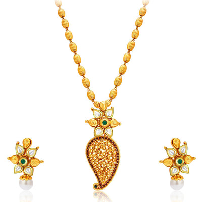 Sukkhi Stylish Gold Plated Kundan Necklace Set For Women-1