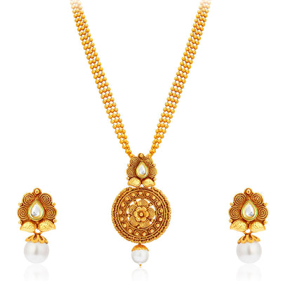 Sukkhi Graceful Gold Plated Kundan Necklace Set For Women-1