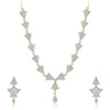 Pissara Trendy Gold And Rhodium Plated CZ Neklace Set For Women