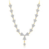 Pissara Trendy Gold And Rhodium Plated CZ Neklace Set For Women-1