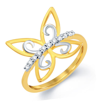Sukkhi Butterfly Gold and Rhodium Plated CZ Ring