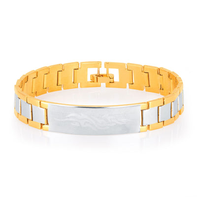 Sukkhi Youthful Gold and Rhodium Plated Bracelet For Men