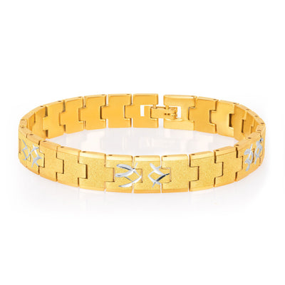 Sukkhi Classic Gold and Rhodium Plated Bracelet For Men