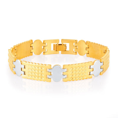 Sukkhi Gracefull Gold and Rhodium Plated Bracelet For Men