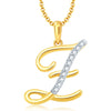 Pissara Letter "Z" Gold and Rhodium Plated CZ Alphabet Pendant