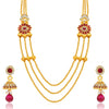 Sukkhi Exquisite Three Strings Gold Plated AD Necklace Set For Women-1