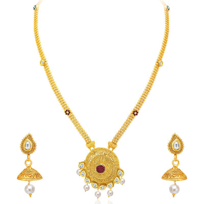 Sukkhi Finely Gold Plated AD Necklace Set For Women-1