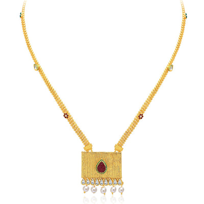 Sukkhi Shimmering Gold & Rhodium Plated AD Necklace Set For Women-3