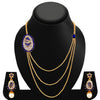 Sukkhi Cluster Three Strings Gold Plated AD Necklace Set For Women