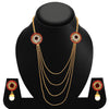 Sukkhi Gleaming Four Strings Gold Plated AD Necklace Set For Women