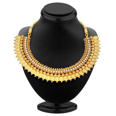 Sukkhi Astonish Gold Plated Temple Jewellery Coin Necklace Set For Women-2