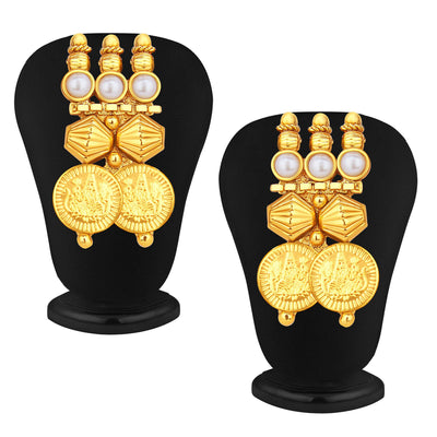 Sukkhi Astonish Gold Plated Temple Jewellery Coin Necklace Set For Women-4