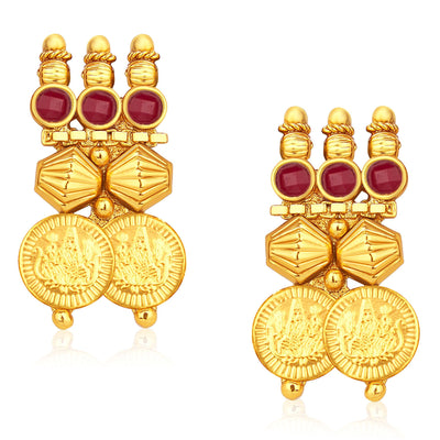 Sukkhi Marvellous Gold Plated Temple Jewellery Coin Necklace Set For Women-5