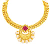 Sukkhi Ritzy Invisible Setting Gold Plated American Diamond Necklace Set For Women-2