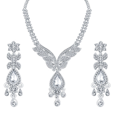 Sukkhi Finely Rhodium Plated AD Necklace Set For Women-1