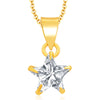 Pissara Glimmery Gold Plated CZ Pendant Set For Women-1