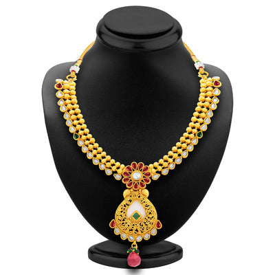 Sukkhi Wavy Gold Plated Necklace Set For Women-3