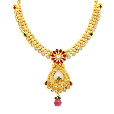 Sukkhi Wavy Gold Plated Necklace Set For Women-2