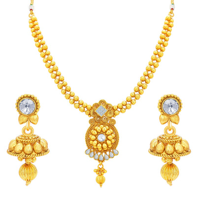 Sukkhi Gleaming Gold Plated Necklace Set For Women