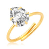 Pissara Dazzling Gold Plated Solitaire Set of 4 Ladies Ring Combo For Women-3