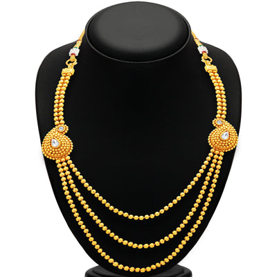 Sukkhi Fabulous Three String Gold Plated Necklace Set For Women-3