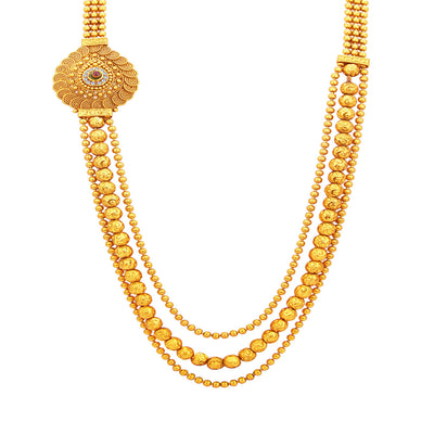 Sukkhi Intricately Three String Jalebi Gold Plated Necklace Set For Women-2