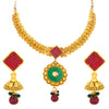 Sukkhi Modern Invisible Setting Gold Plated Necklace Set For Women