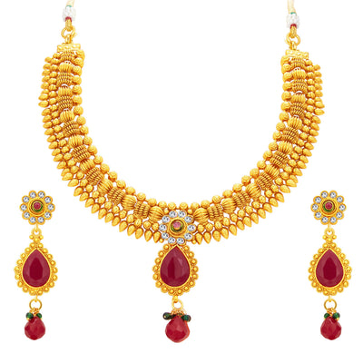 Sukkhi Astonishing Gold Plated Necklace Set For Women