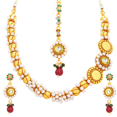 Sukkhi Designer Gold Plated Necklace Set For Women