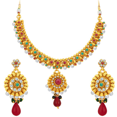 Sukkhi Gorgeous Gold Plated Necklace Set For Women