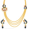 Sukkhi Shimmering Four String Peacock Gold Plated Necklace Set For Women