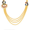 Sukkhi Shimmering Four String Peacock Gold Plated Necklace Set For Women-2