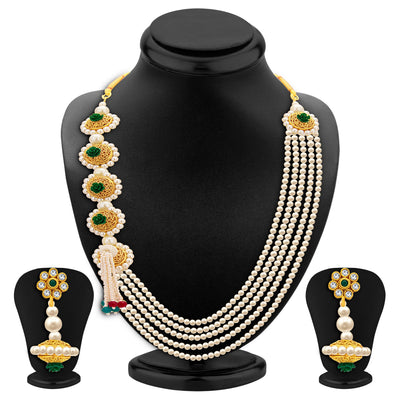 Sukkhi Attractive Five String Gold Plated Necklace Set For Women-1