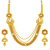 Sukkhi Glimmery Three String Jalebi Gold Plated Kundan Necklace Set For Women