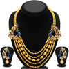 Sukkhi Graceful Five String Peacock Gold Plated Necklace Set For Women-1