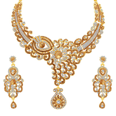 Sukkhi Glorious LCT Stone Gold Plated AD Necklace Set For Women-1