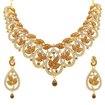 Sukkhi Marquise LCT Stone Gold Plated AD Necklace Set For Women-1