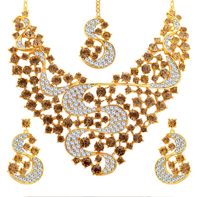 Sukkhi Splendid LCT Stone Gold Plated AD Necklace Set For Women-1