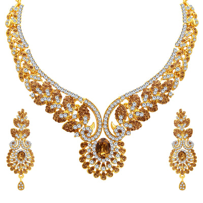 Sukkhi Gleaming LCT Stone Gold Plated AD Necklace Set For Women-1