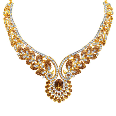 Sukkhi Gleaming LCT Stone Gold Plated AD Necklace Set For Women-3