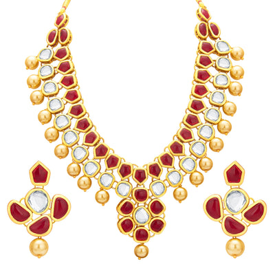 Sukkhi Appealing Gold Plated Kundan Necklace Set For Women