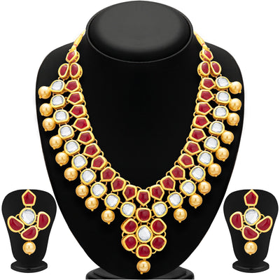 Sukkhi Appealing Gold Plated Kundan Necklace Set For Women-1
