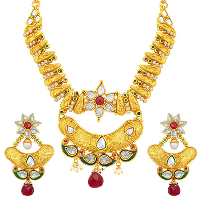 Sukkhi Alluring Gold Plated Necklace Set For Women