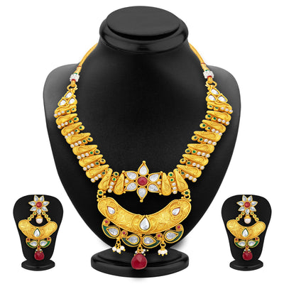 Sukkhi Alluring Gold Plated Necklace Set For Women-1