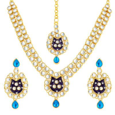 Sukkhi Gorgeous Gold Plated Kundan Necklace Set For Women