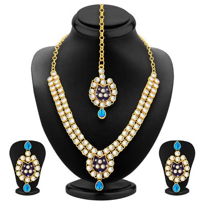Sukkhi Gorgeous Gold Plated Kundan Necklace Set For Women-1