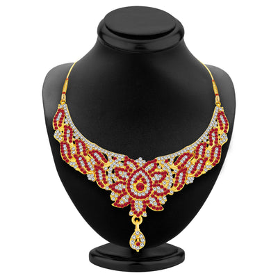 Sukkhi Traditionally Gold Plated AD Necklace Set For Women-2